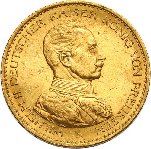 ドイツ プロイセン 1914年 20マルク 金貨 ヴィルヘルム2世